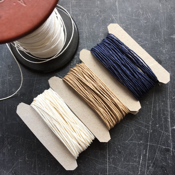 Paper twine in natural, Navy and white 