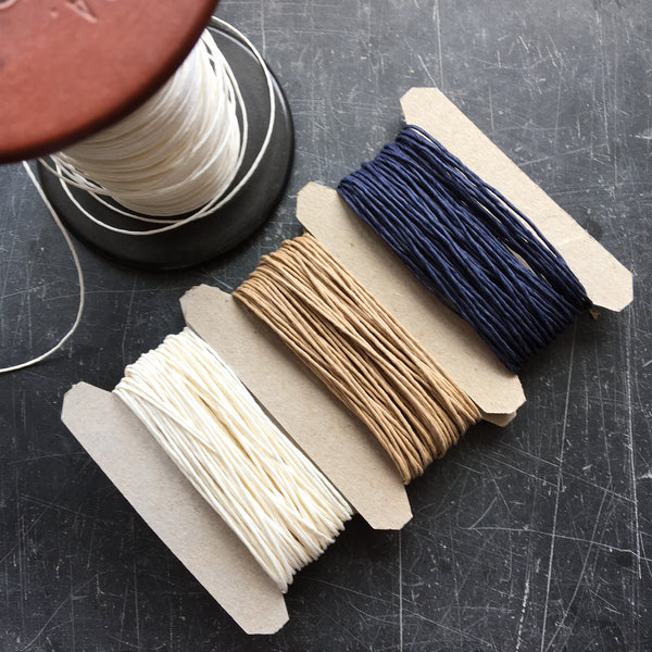Paper twine in natural, Navy and white
