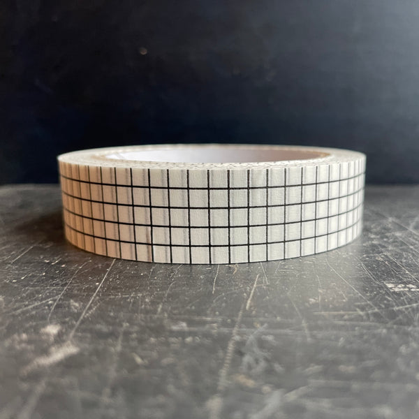 25mm paper tape, black and white checked design