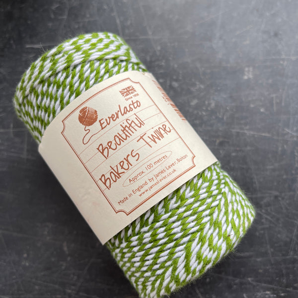 bakers twine in white and green