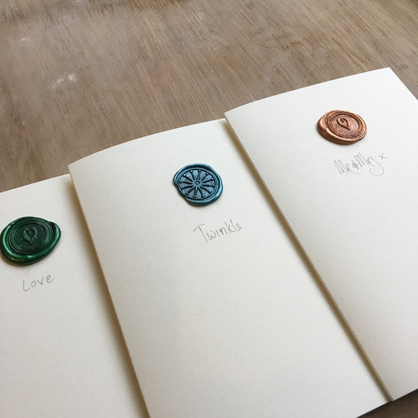 Christmas cards with wax seal contemporay design