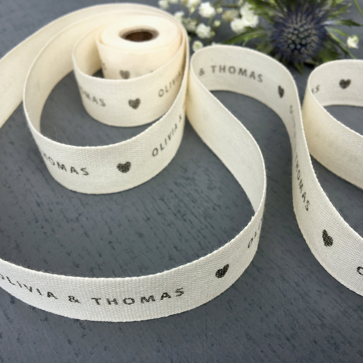 Personalised Wide Cotton Ribbon, with Frayed Edge – Caltonberry