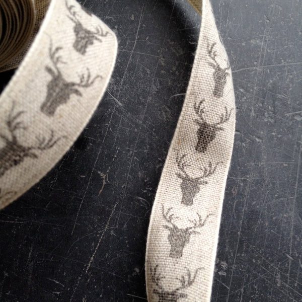 stag detail ribbon, scandi christmas