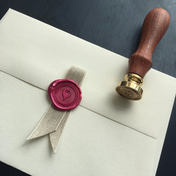 Heartt brass seal stamp perfect for valentines and wedding  stationary