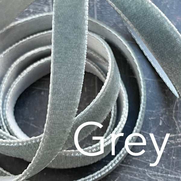 grey velvet ribbon 