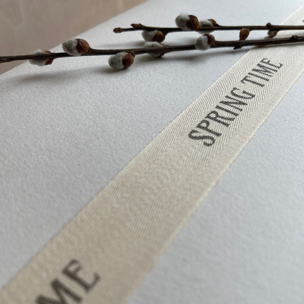 branded cotton ribbon, 26mm wide herringbone ribbon with your logo 