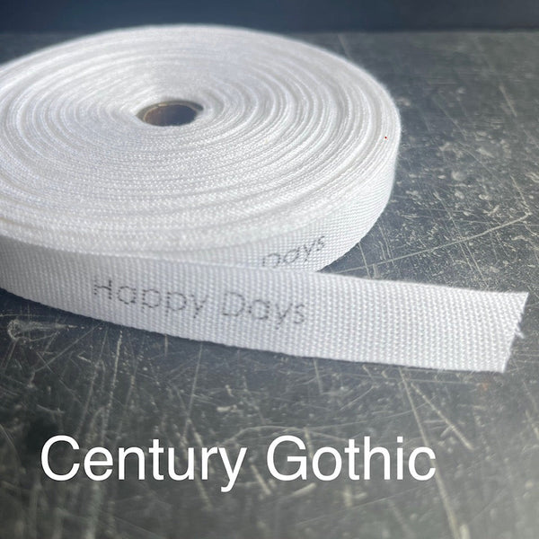 white cotton ribbon with your message on 