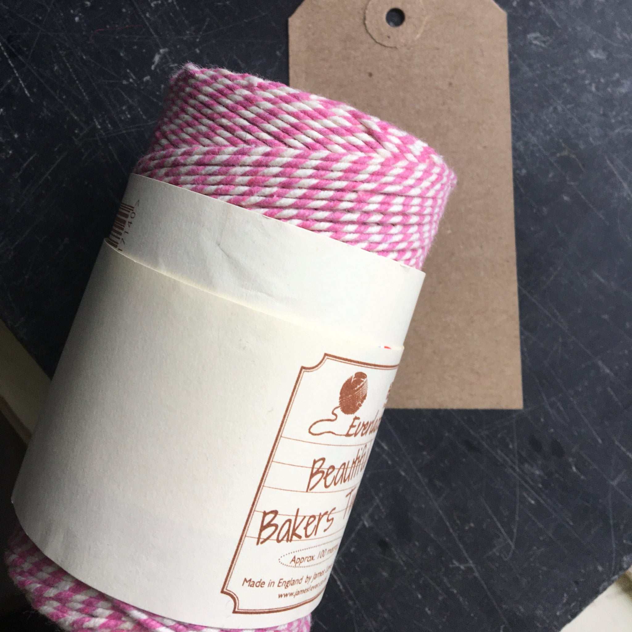 pink and white bakers twine made in the uk perfect for gift wrapping and craft projects 
