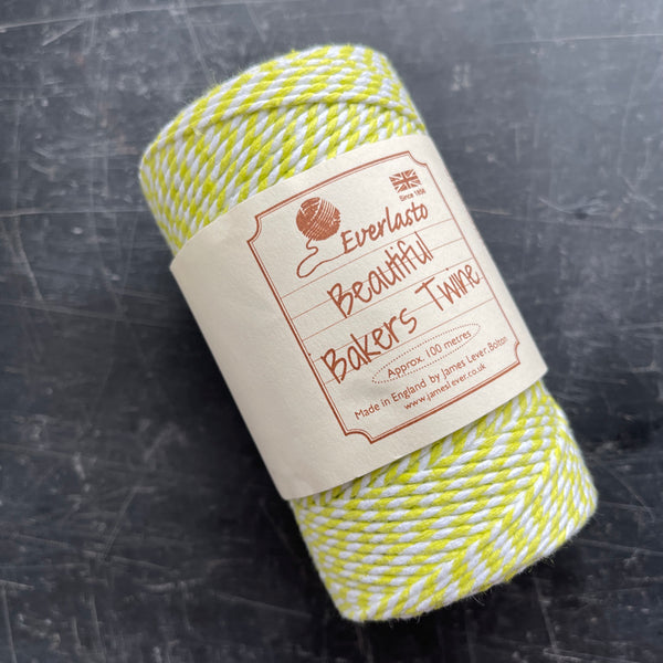 lime and white bakers twine 