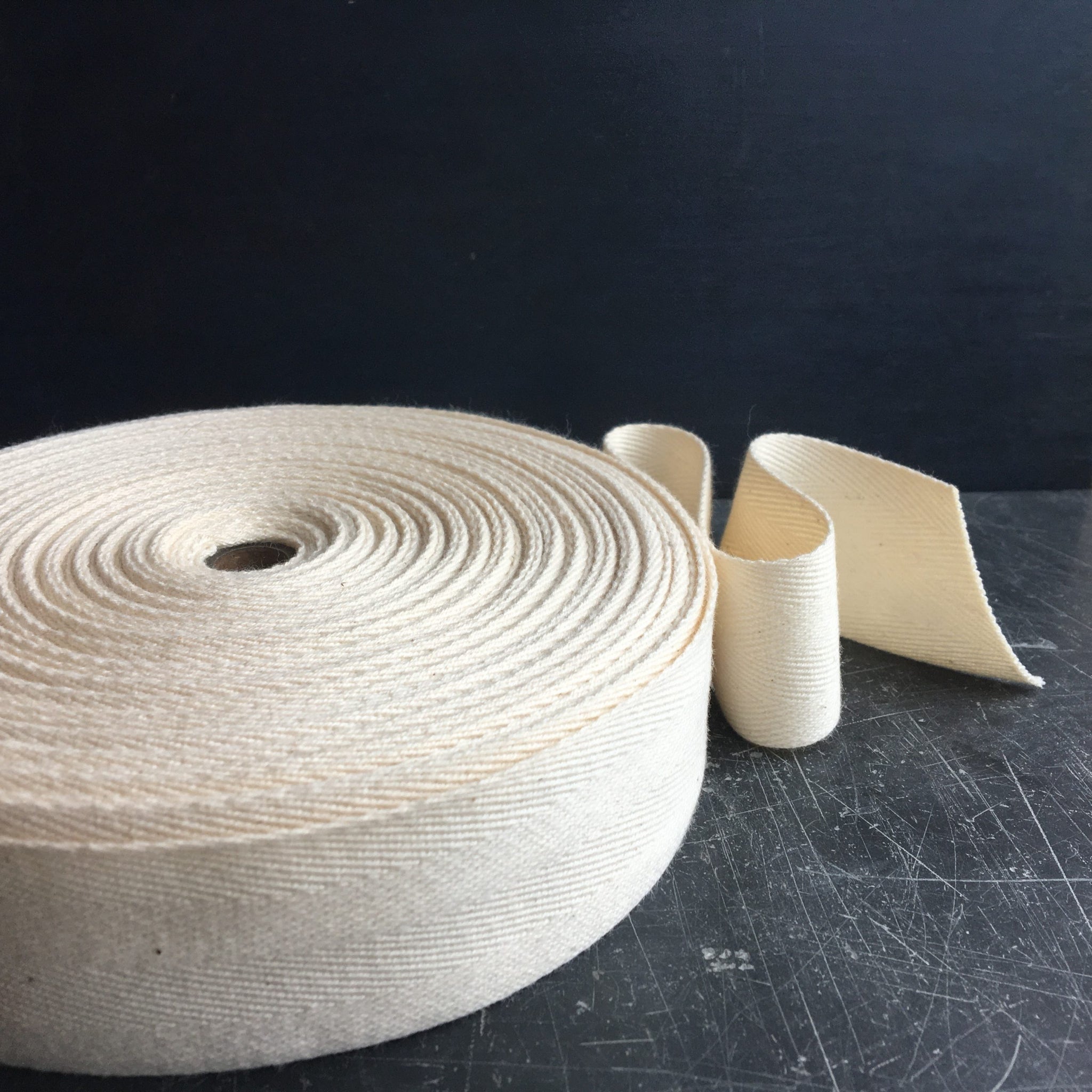Wide natural cotton ribbon 40mm