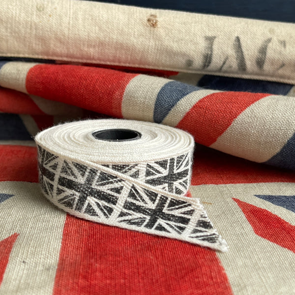 cotton union jack ribbon made in UK