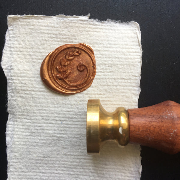 Brass leaf design wax seal