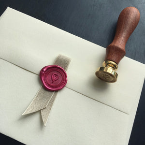 Heartt brass seal stamp perfect for valentines and wedding  stationary  