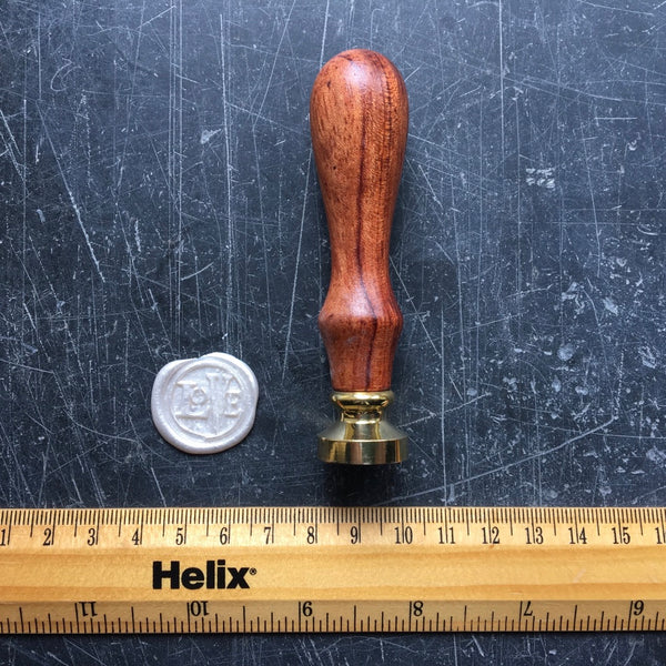 wooden handled, brass wax seal Love 